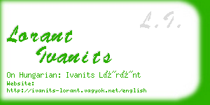 lorant ivanits business card